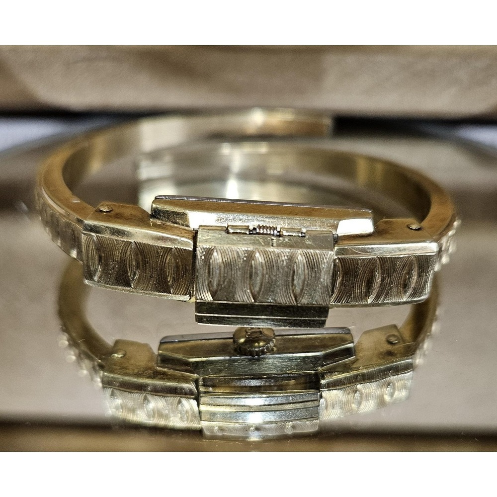 VTG Bucherer Hidden Dial‎ Womens Bangle Bracelet Watch 17 Jewels Swiss UNTESTED